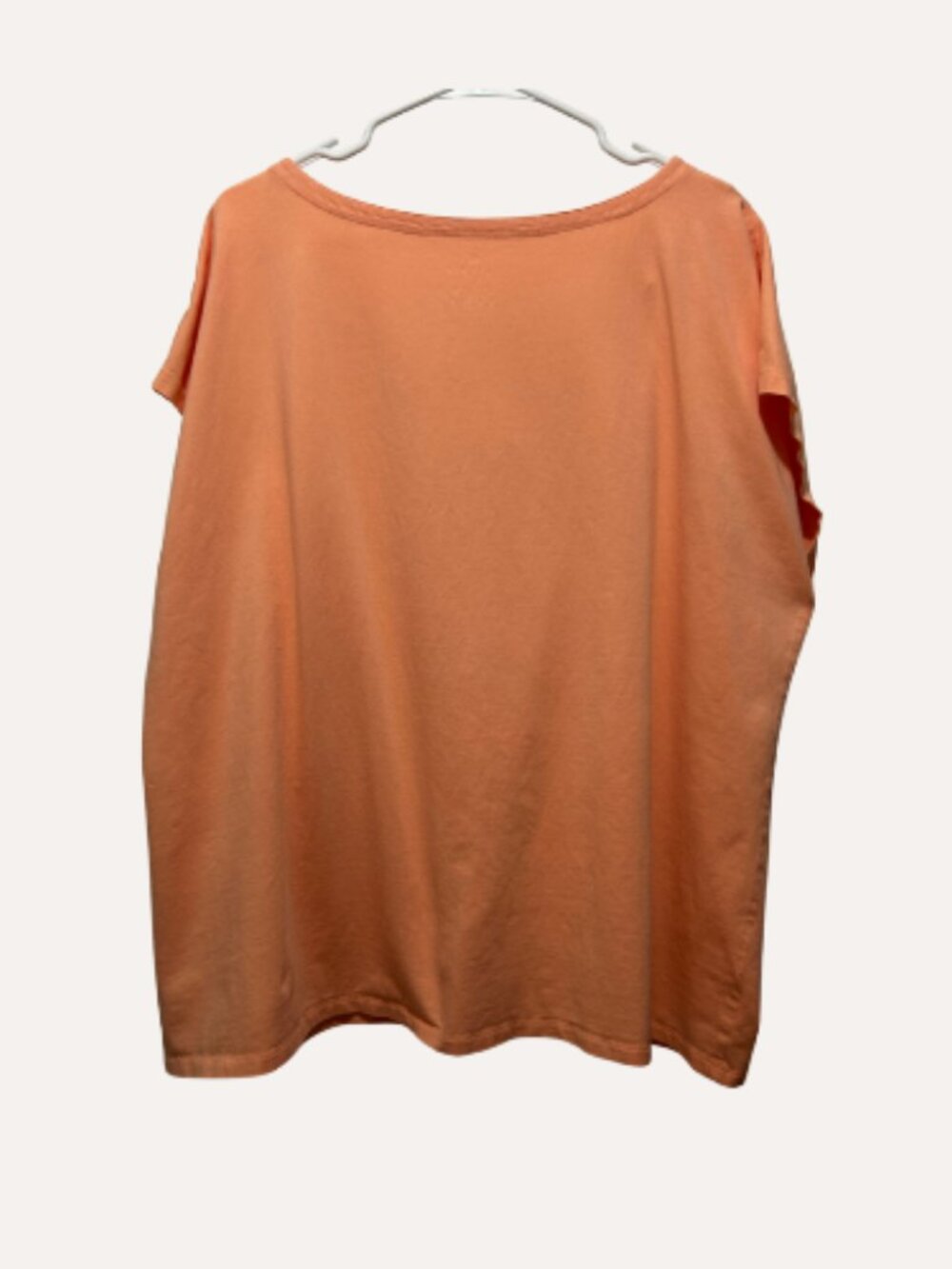 Talbots Women’s Size 3X Orange Embroider‑Trim V‑Neck Blouse - Picture 2 of 3